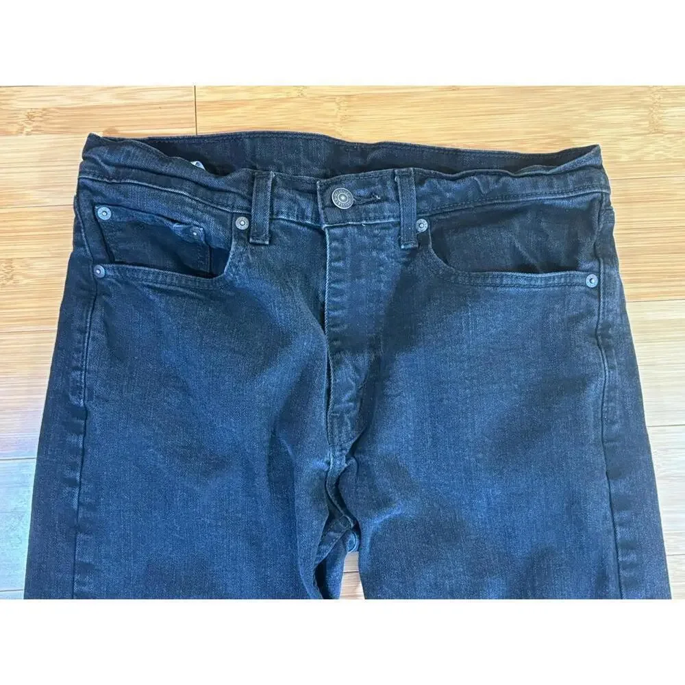 Levi’s 505 Men’s Black Jeans W32 L34 Straight Fit Waterless Denim